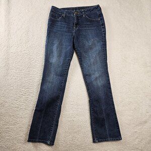Jag Jeans Women's Size 8 Straight Leg Indigo Dark Wash Denim Wide Ankle Preppy‎